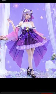 In Stock Genshin Impact Keqing Phantom Spirit Dream Cosplay Doujin Evening Dress Keqing Costume Comic Con Party Birthday Gifts