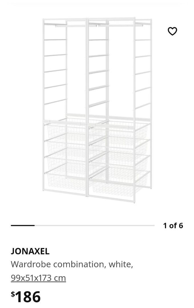 Jonaxel wardrobe, Furniture & Home Living, Furniture, Shelves,
