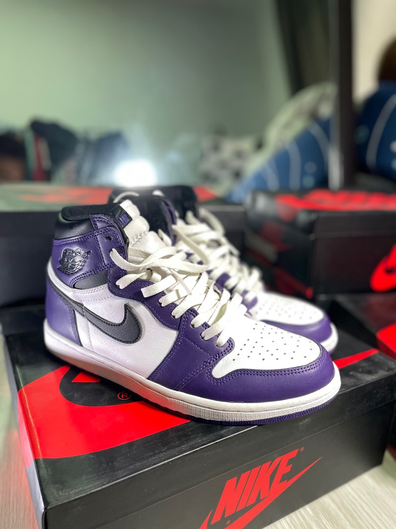 Cream and purple jordans discount