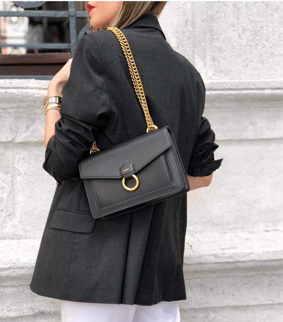 JW PEI Envelope chain crossbody in black, Women's Fashion, Bags