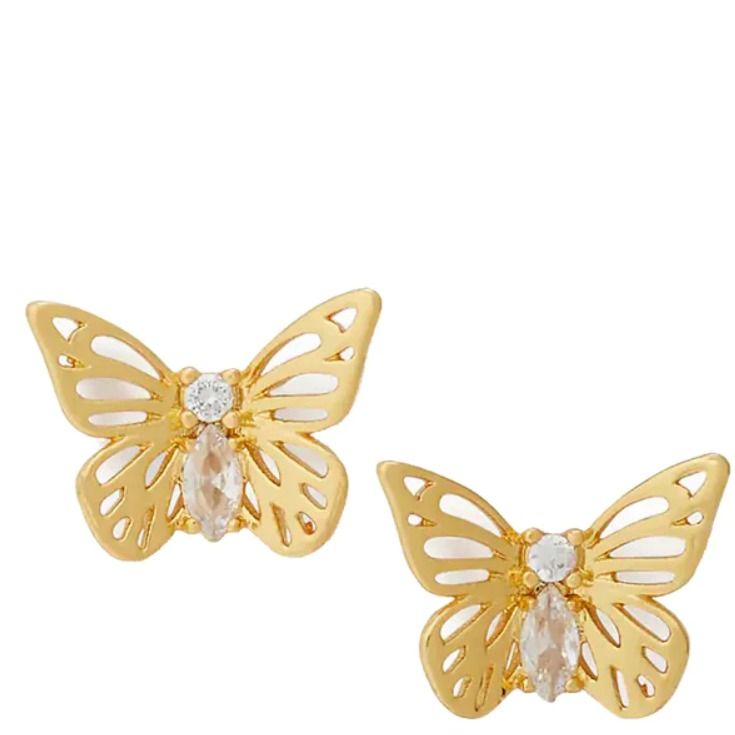 Gold butterfly studs deals