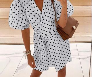 [L] New Summer Polka Dots Mini Dress