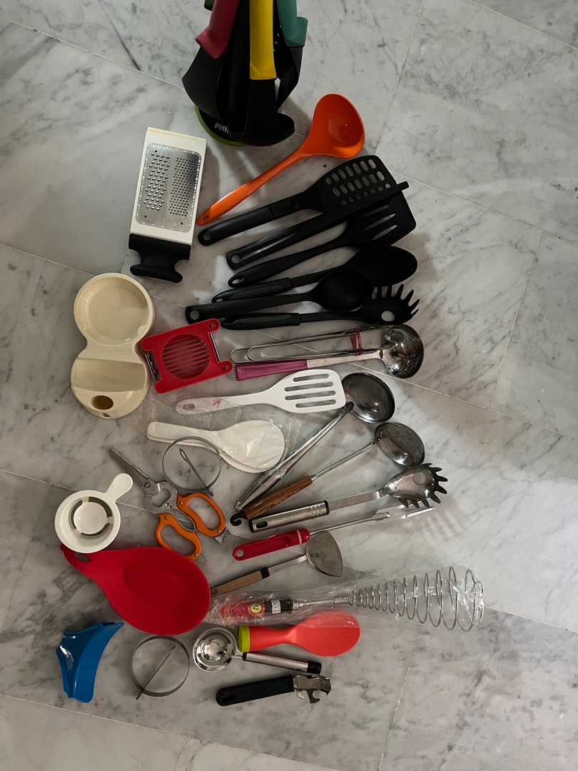 Ladle scoop scissors egg separator whisk tongs, Furniture & Home Living
