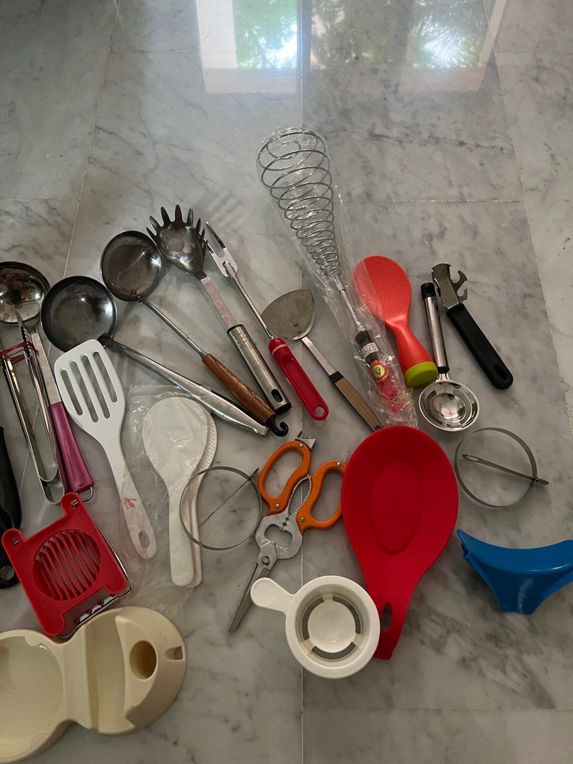 Ladle scoop scissors egg separator whisk tongs, Furniture & Home Living