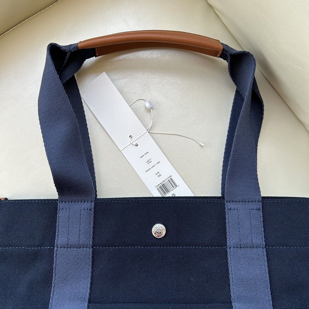 Tory burch large canvas tote sales