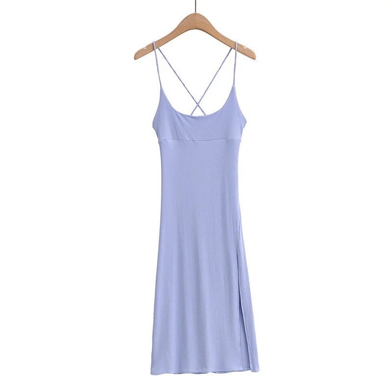 lavender bodycon dress with slit on Carousell