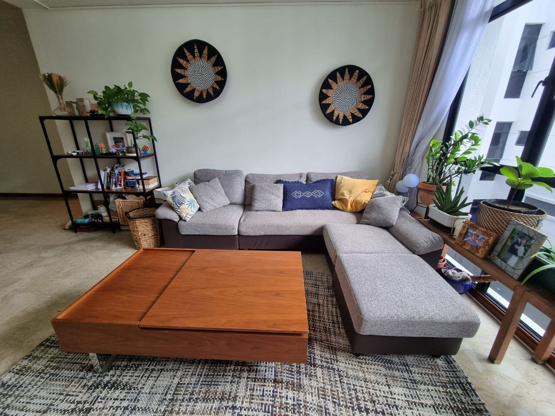 Couch cheap extension ottoman