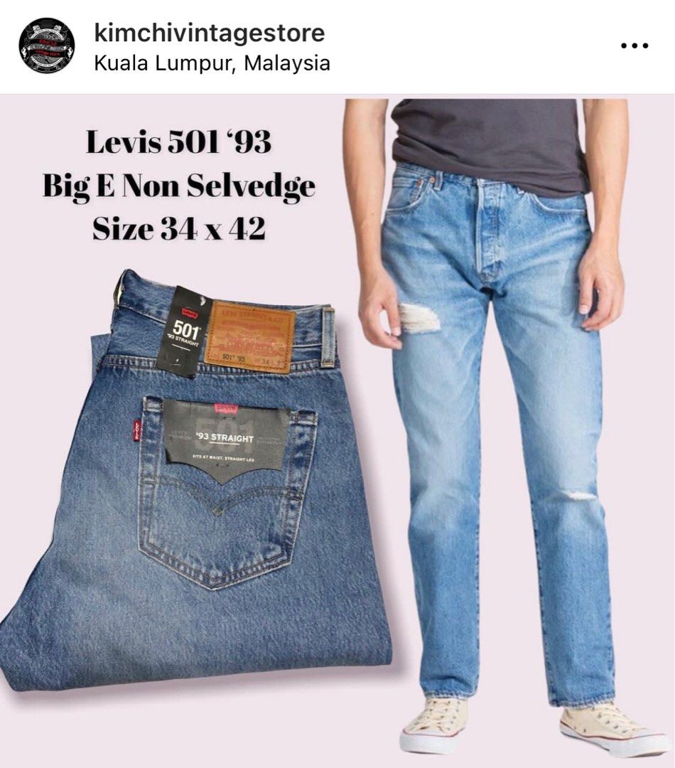 LEVIS 501 BIG E NON SELVEDGE COOL DESIGN ORIGINAL