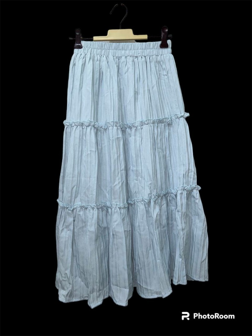 Light blue midi skirt on Carousell