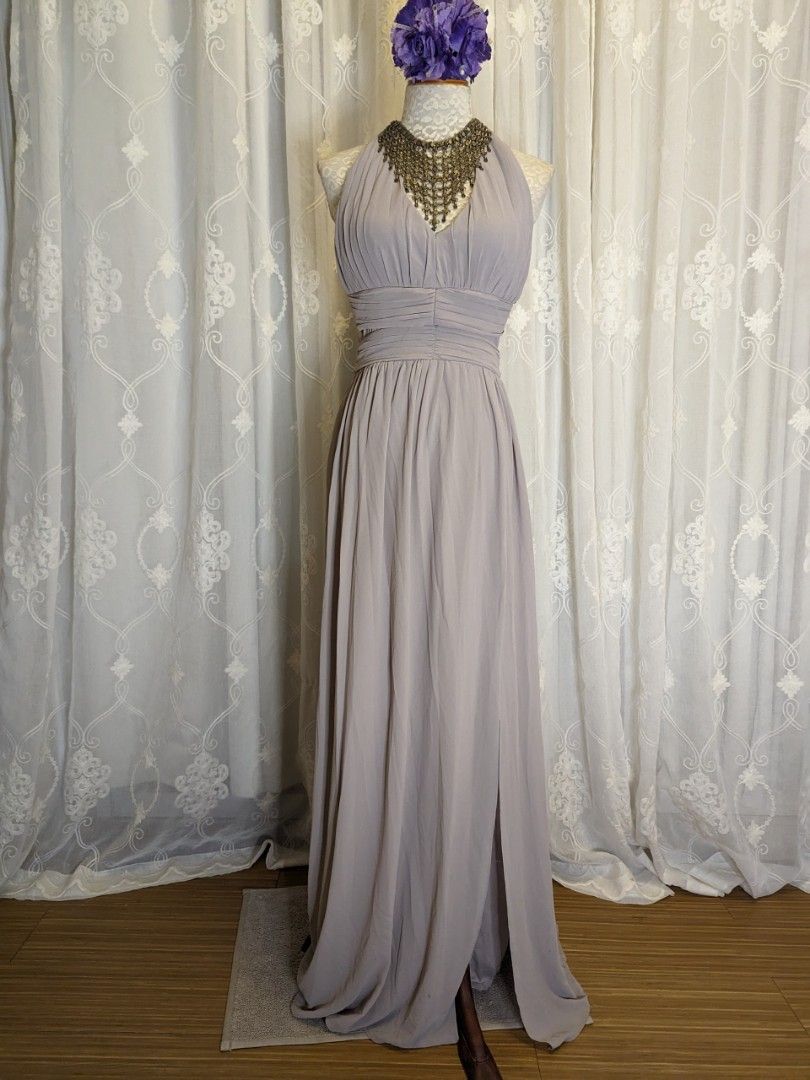 Light pastel grey gown formal dress