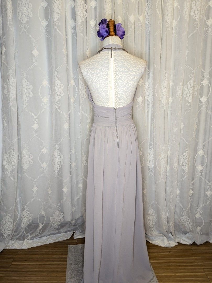 Light pastel grey gown formal dress