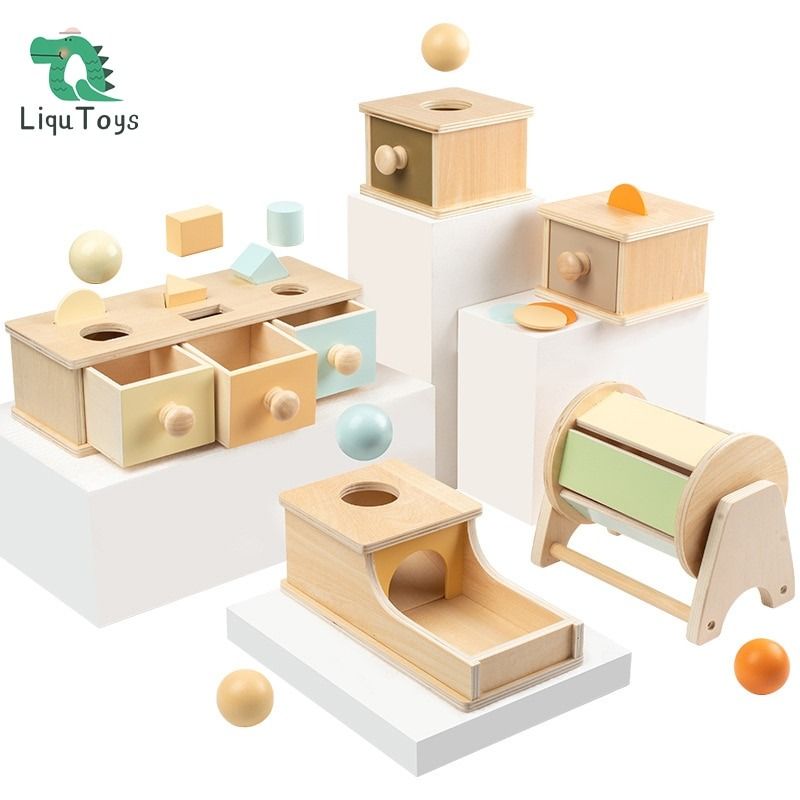 LIQU Montessori Toys Macaroon Color Coin Box Ball Box Object Permanence Box Toys for Infant Toddlers 8 24 Month Baby Learni Carousell