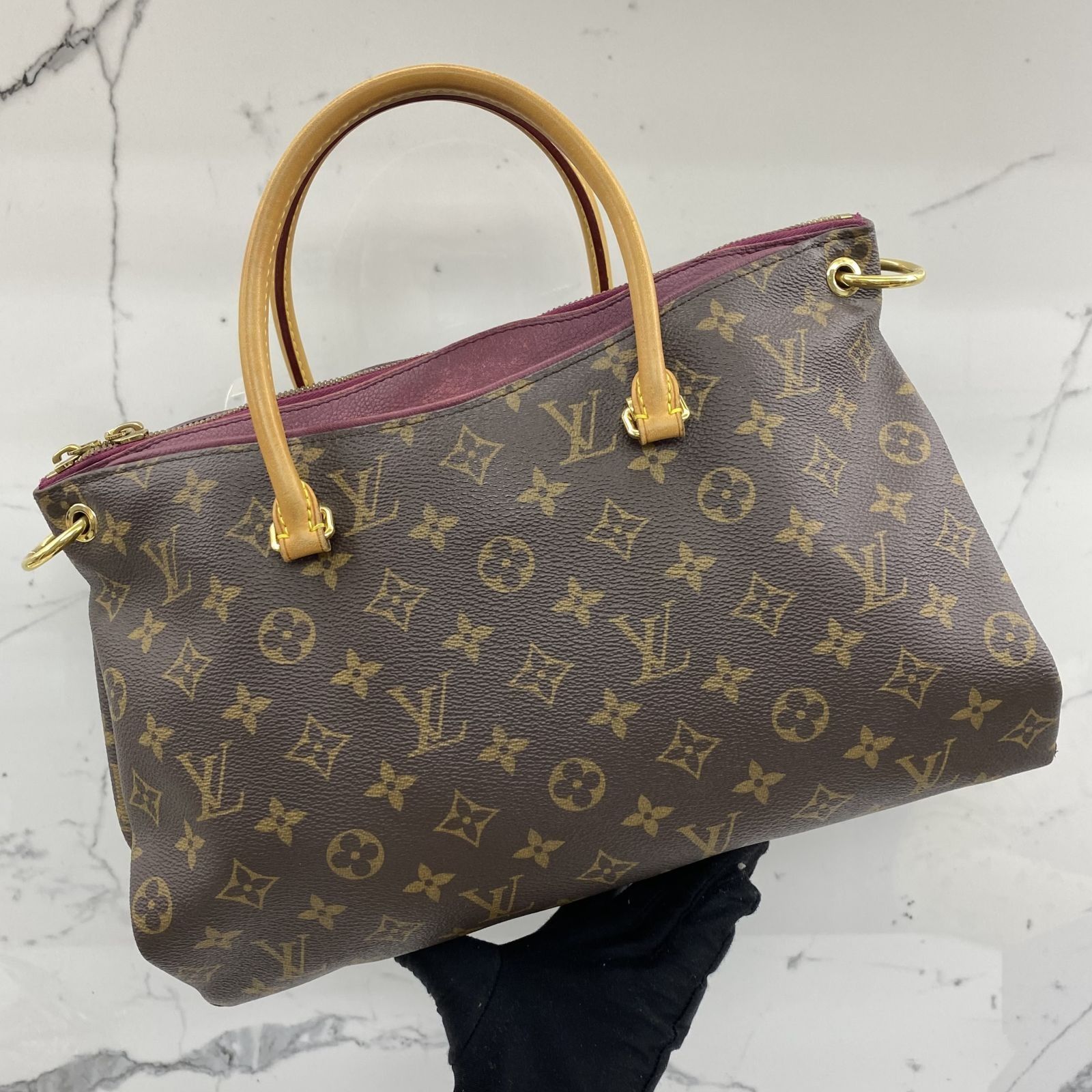 Louis Vuitton Monogram Pallas MM w/ Strap - Brown Handle Bags