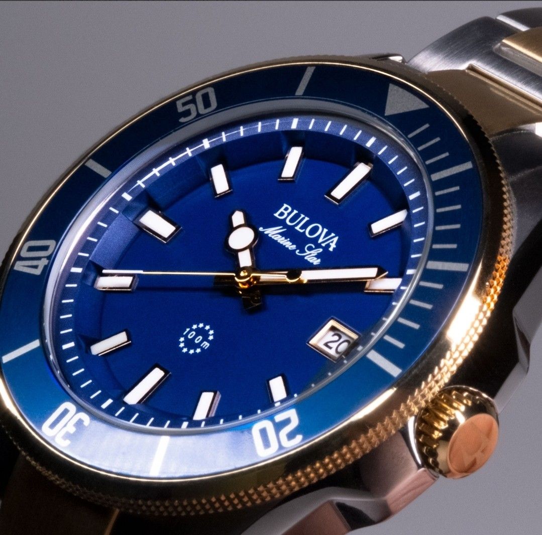 Men's bulova blue dial watch best sale