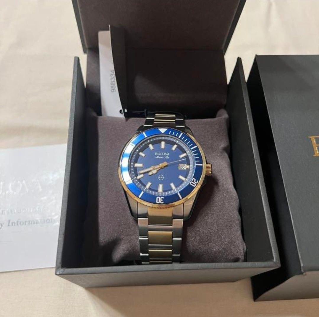 Men's bulova blue dial new arrivals watch