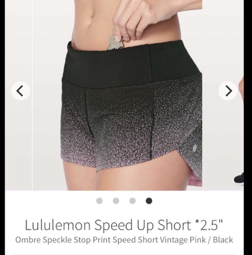 Lululemon 2.5” Speed Up Shorts Ombre Speckle Stop Print Vintage