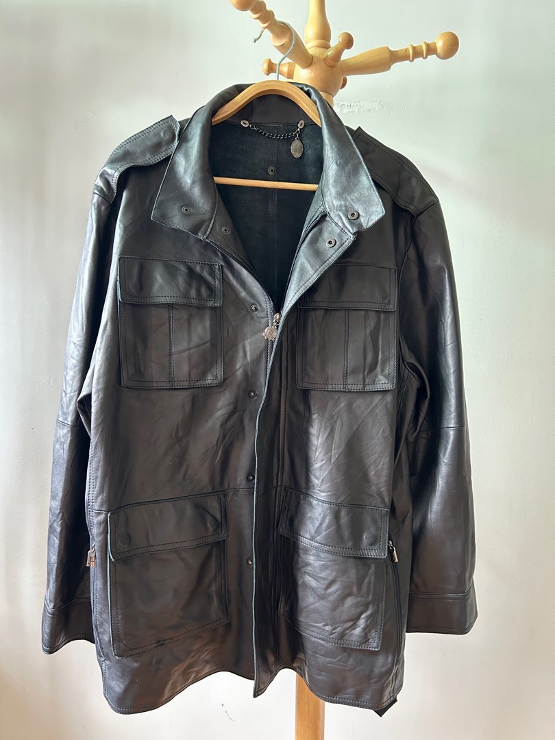 Luxury Bijan men leather utility jacket, Men's Fashion, Coats, Jackets ...