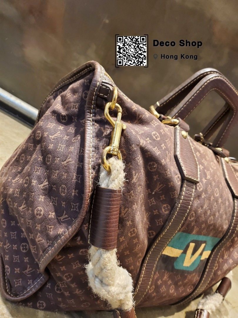 Louis Vuitton Ebene Monogram Mini Lin Initiales Keepall Bag