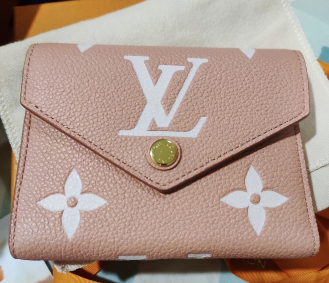 Louis Vuitton Rose Trianon and Cream Monogram Empreinte Leather Victorine Wallet