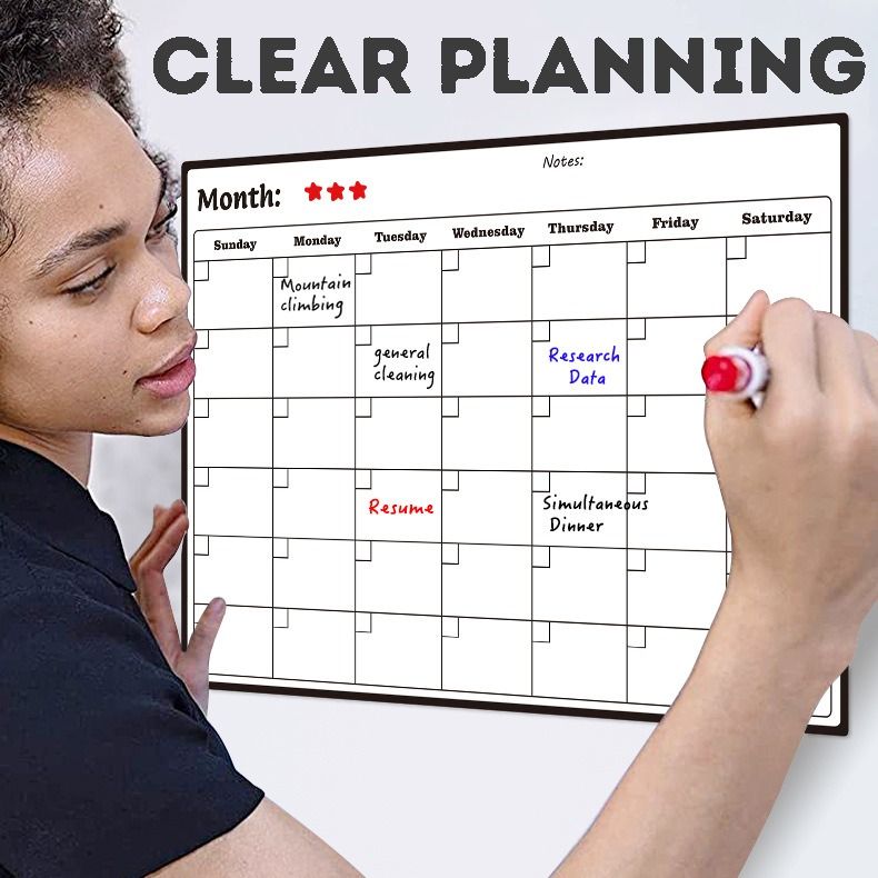 Magnetic A3 monthly schedule planner message board refrigerator magnet ...