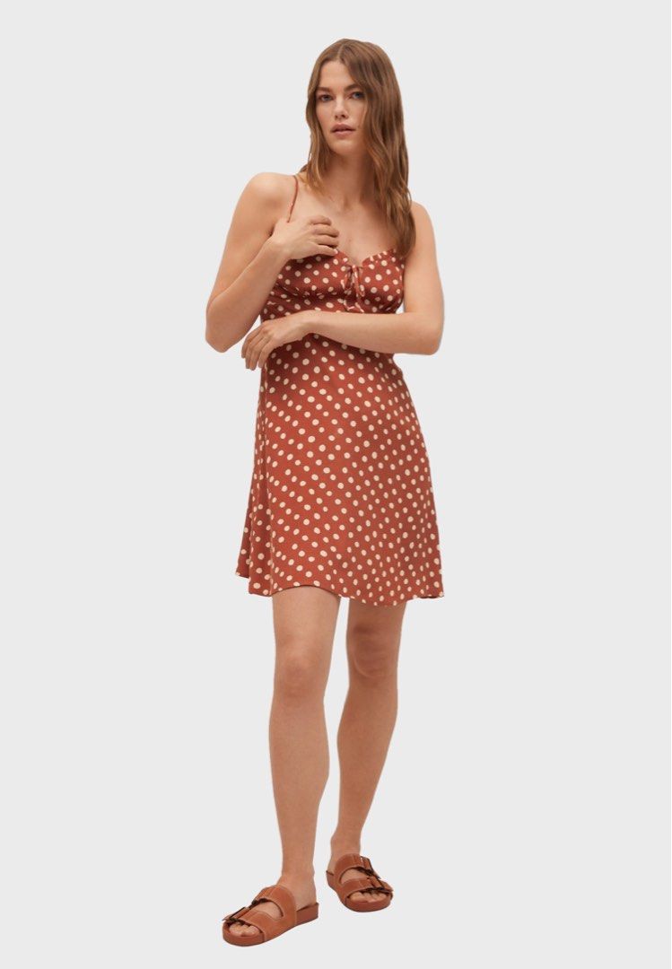 mango red polka dot dress Mango Day dress - red