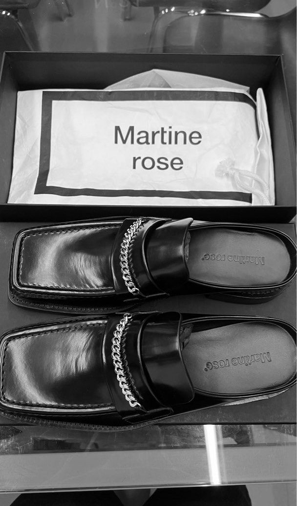 Martine Rose Black Square Toe Mules