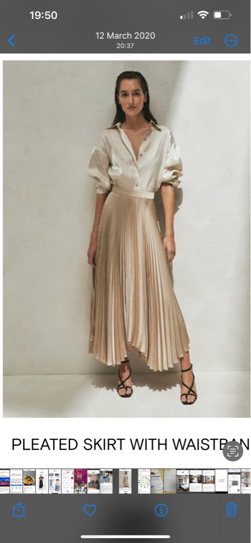 Gold pleated shop skirt 50