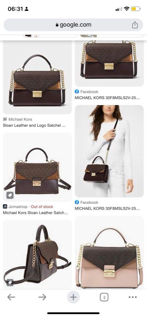Sloan logo and leather satchel top