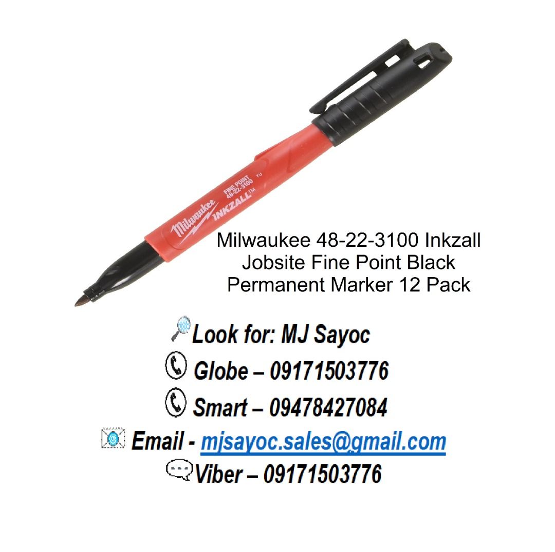 Milwaukee INKZALL Black Fine Point Jobsite Permanent Marker 48-22