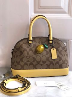 Coach Mini Sierra Satchel in Signature Canvas with Lemon