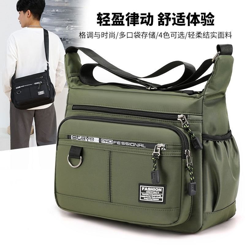 Multi layer Pocket Design Oxford Shoulder Bag Large Capacity Men s