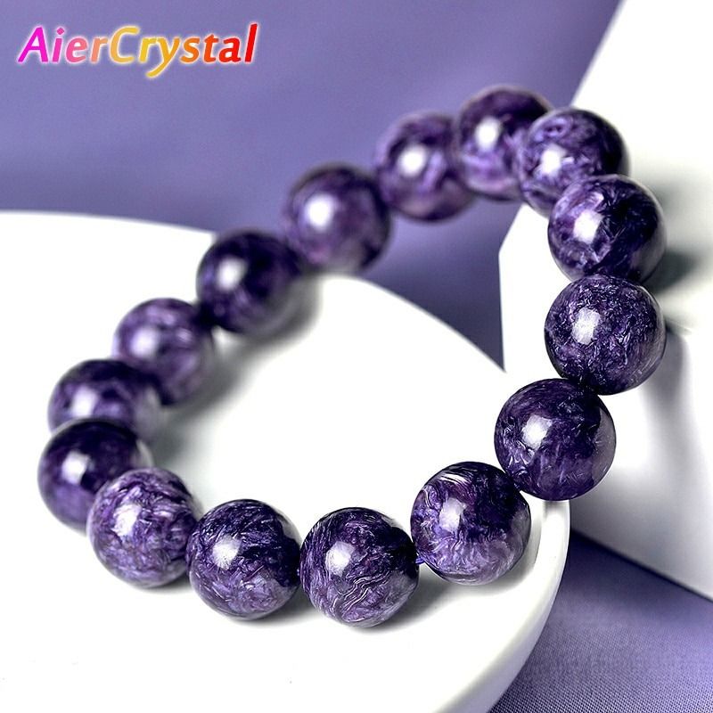 Natural Charoite Beads Bracelet Amethyst Stone Crystal Women