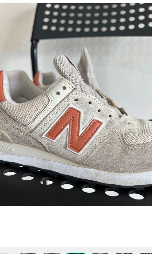 New balance 574 deals white with veg tan