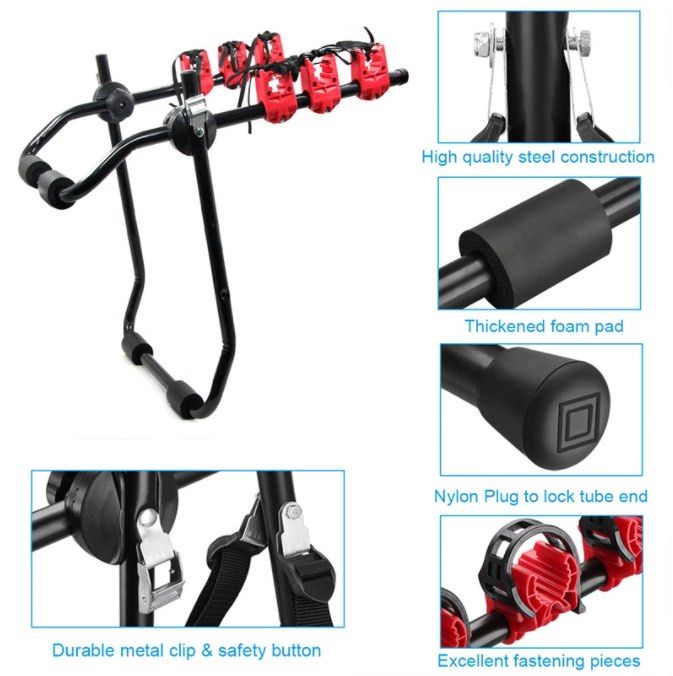 Bicycle Car Rack Mounting Rear Back Bike Carrier, Hook on version