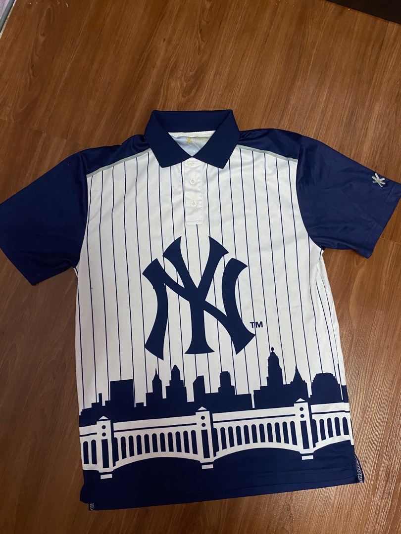 Lee Sport Large New York Yankees Men's Polo Shirt Short Sleeve Blue