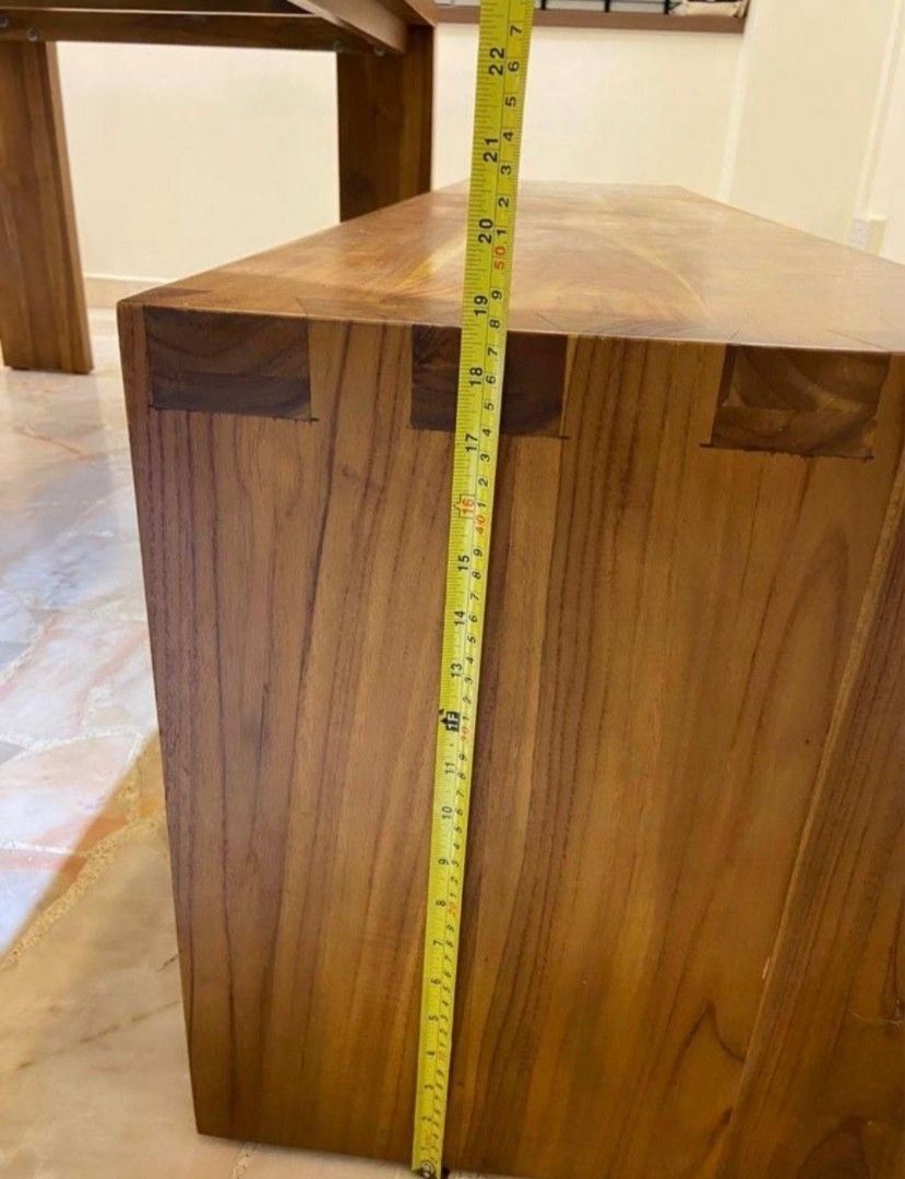 Nigerian Teak Dining Table & Bench, Furniture & Home Living, Furniture