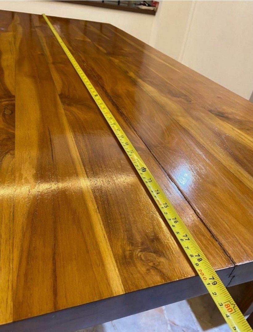 Solid Teak Dining Table & Bench, Furniture & Home Living, Furniture