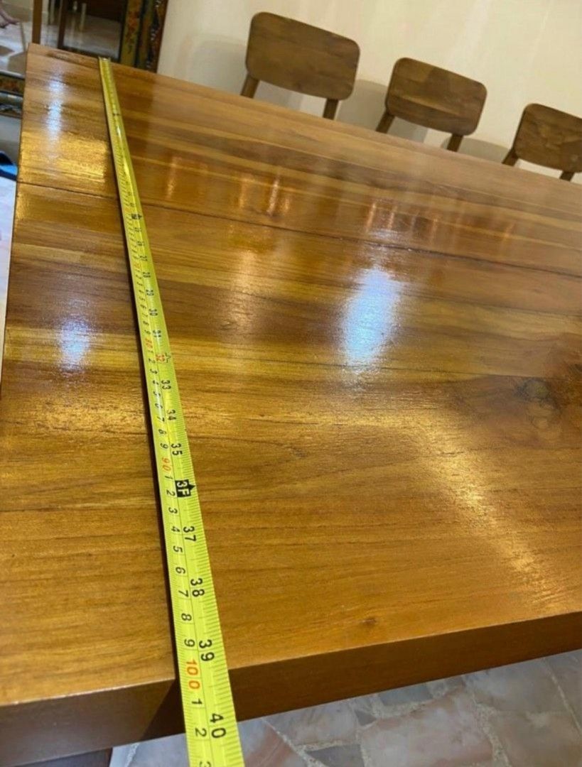 Nigerian Teak Dining Table & Bench, Furniture & Home Living, Furniture