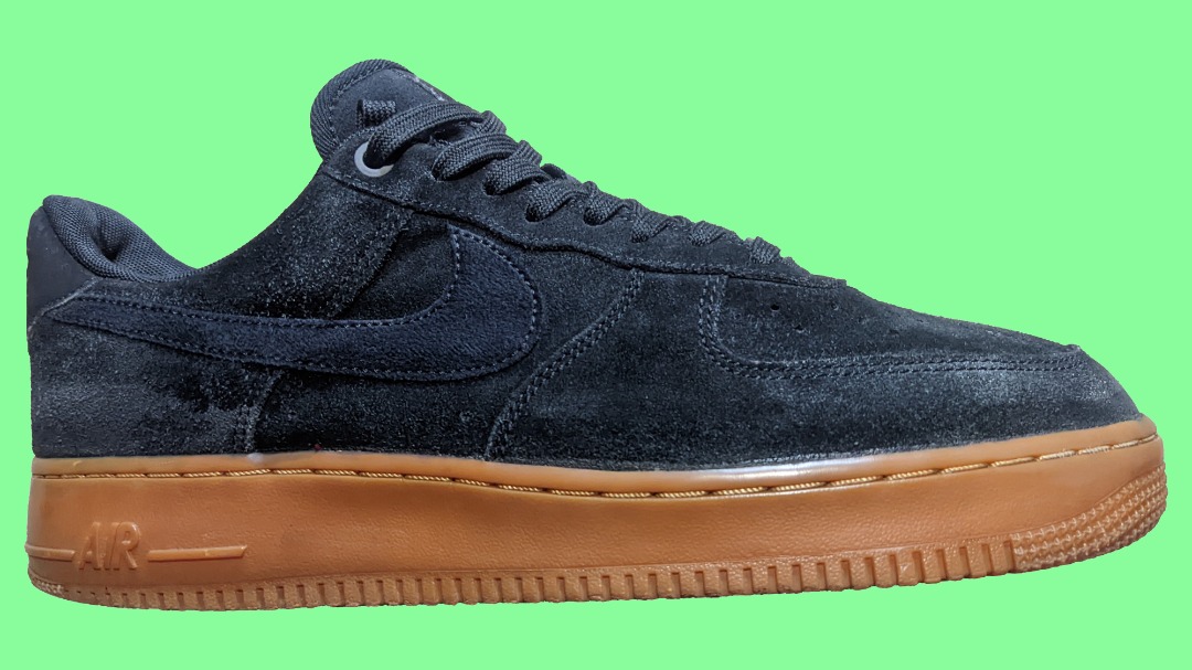 Nike Air Force 1 Black Suede Gum Sole Authentic Men s Fashion