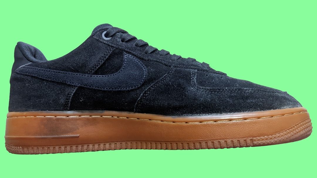 Nike Air Force 1 Black Suede Gum Sole Authentic Men s Fashion