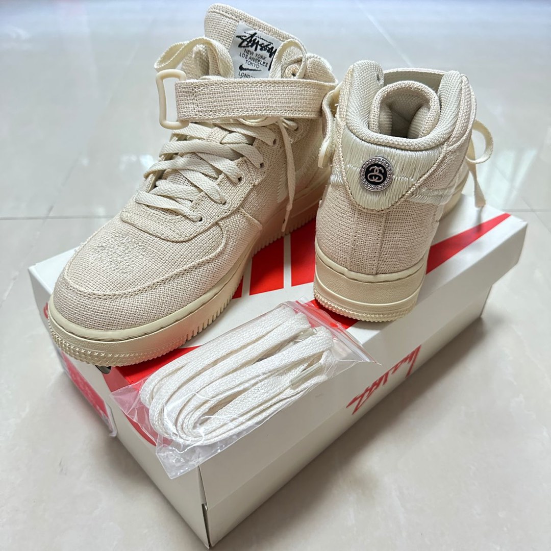 Stussy x Nike Air Force 1 Mid 'Fossil' - Size 12 Men