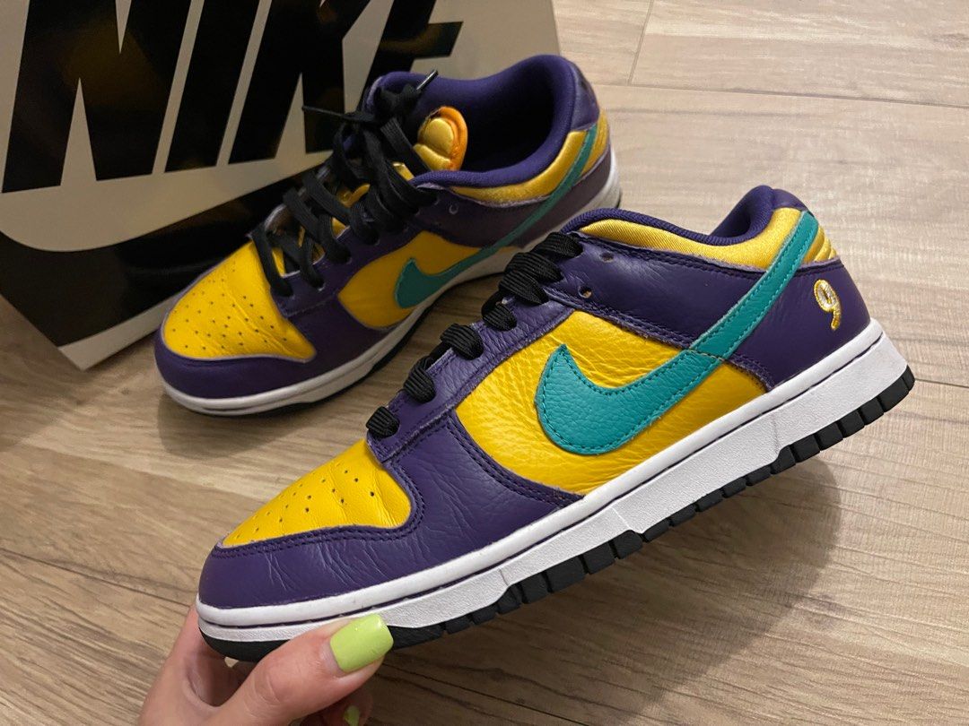 Nike W Dunk Low LX Lisa Leslie 紫黃女鞋US8.5 25.5cm 幾乎全新, 她的