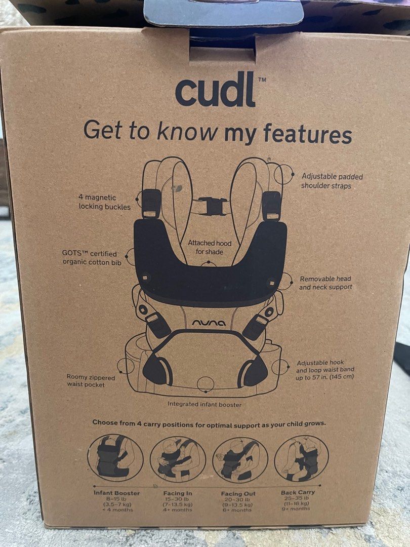 Nuna cudl baby newborn carrier, Babies & Kids, Going Out, Carriers