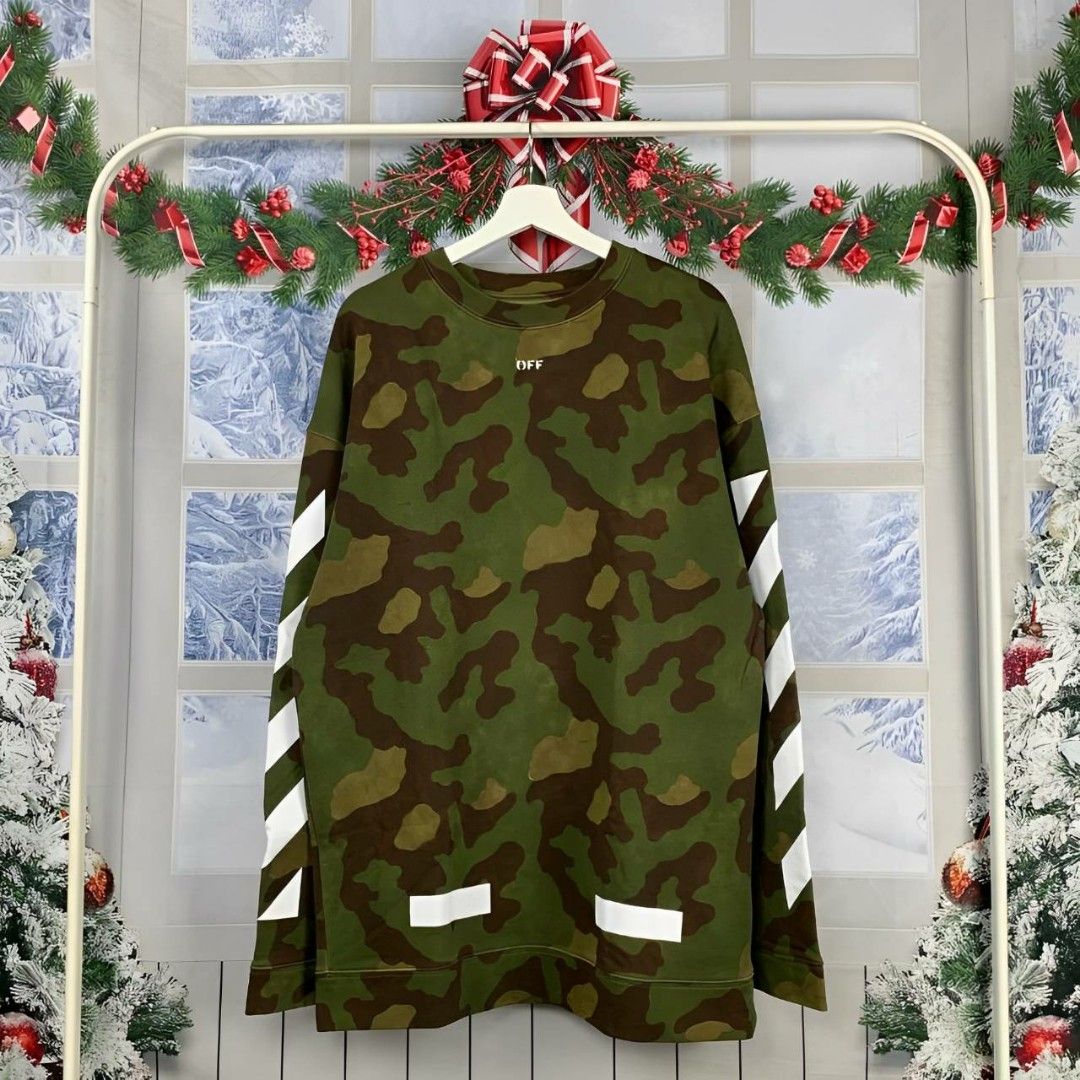 Off white 2025 camo crewneck