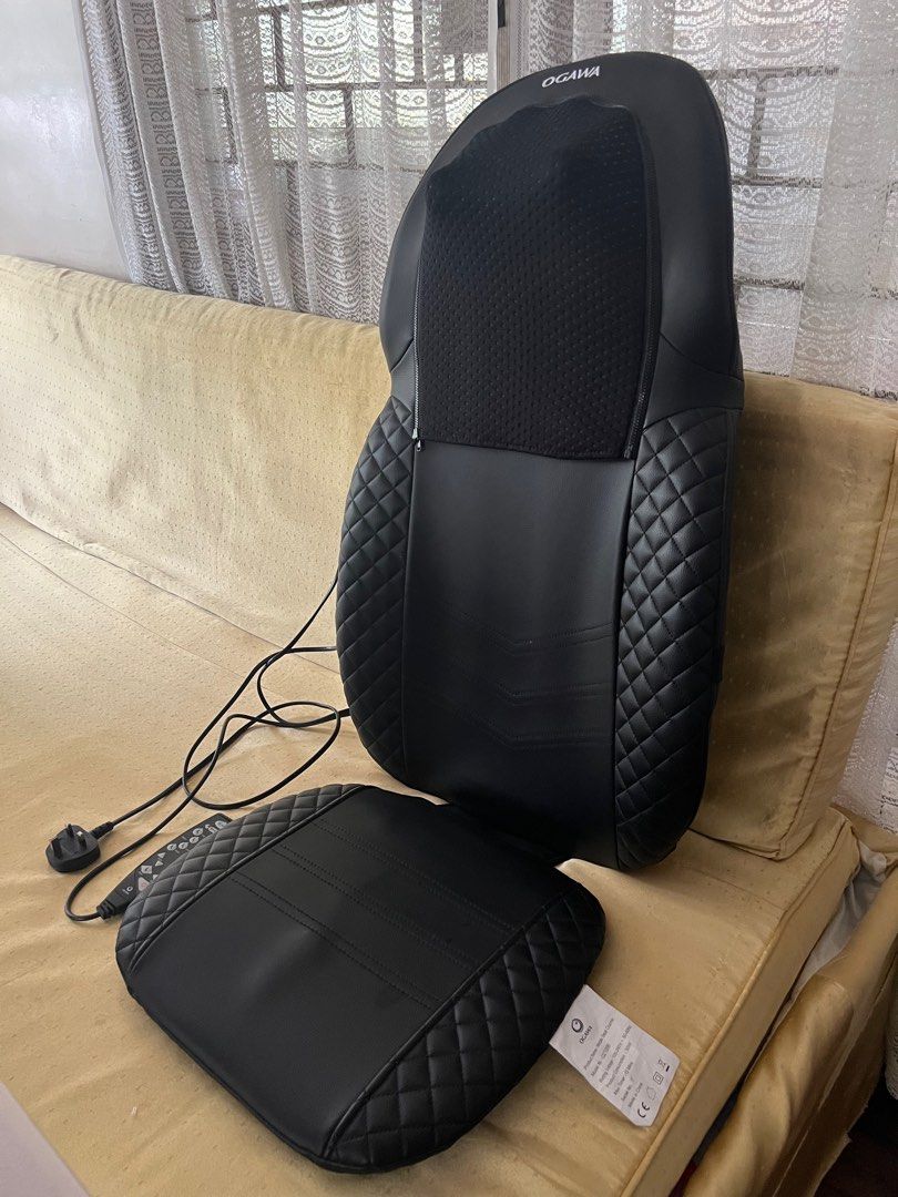 Ogawa Mobile Seat Cozmic (Back Massager) (Category: Massage Devices) located in Marikina City. Submitted by chynnatown (Listing ID 1250244225, Image 1). Description: Slightly used but in good (8/10) condition. Comes with the box and all accessories. Originally priced at 20k in stores! RFS: decluttering Details Power input: 100-240V~, 50-60Hz Power Consumption: 35W Auto Timer: 15 Minutes Weight: 5.1kg/7.3kg Dimension (Folded): 785(L) - 210(W) - 45