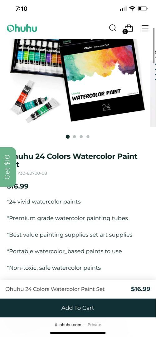 Ohuhu 24 Colors Watercolor Paint Set, 24 Colors
