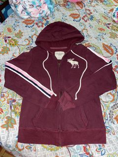 Original Abercrombie & Fitch Maroon Hooded Jacket