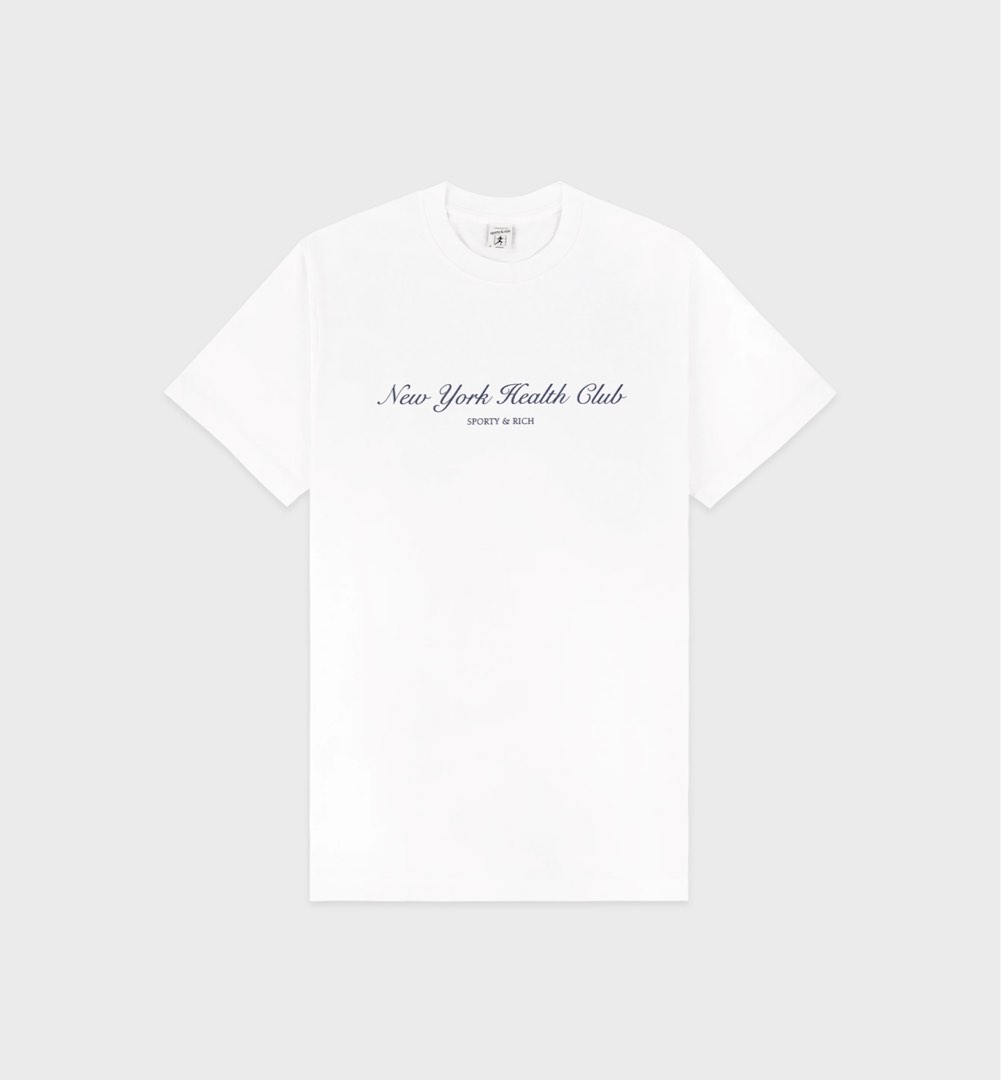 Original Sporty & Rich New York Health Club T-Shirt in White/Navy on ...