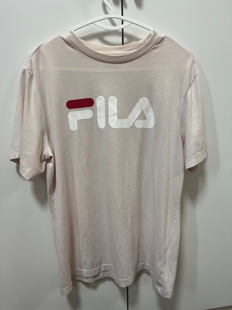 White and pink fila shirt outlet