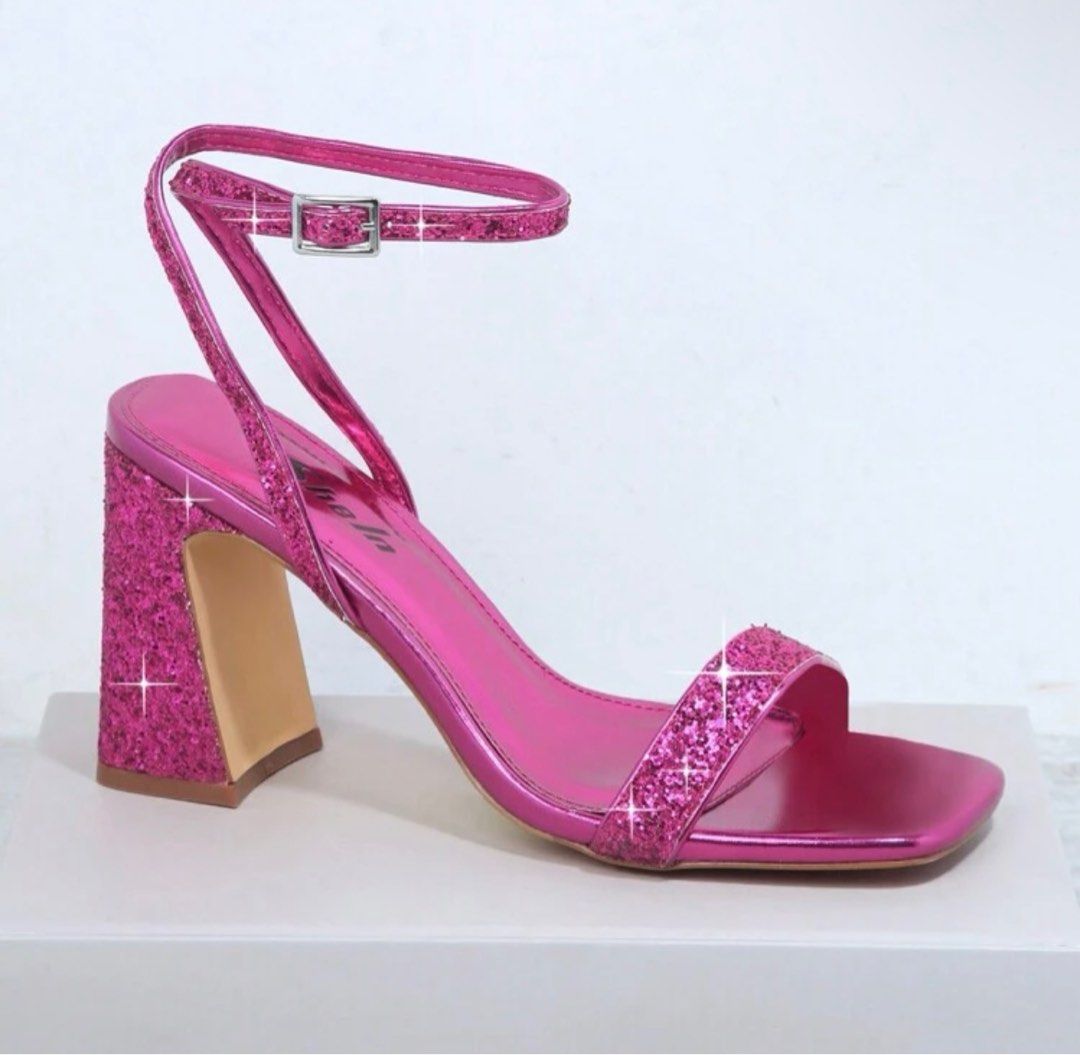 Chunky hot cheap pink heels